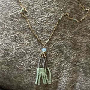Light green and gold necklace